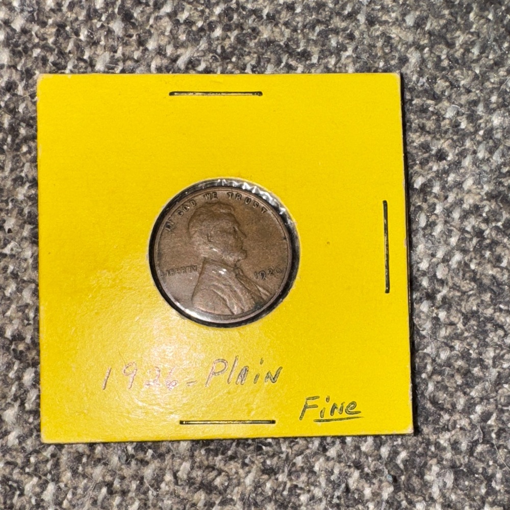 1926 Lincoln Wheat Penny - Plain/No Mint Mark